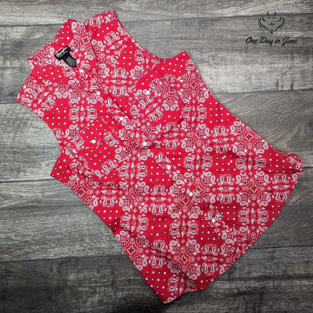 Wrangler Retro Button Front Sleeveless Top Size M